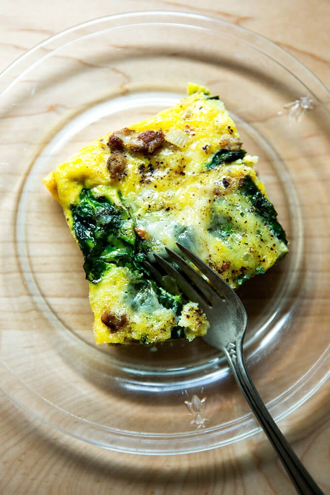 sausage egg and cheese casserole with spinach - Article 1